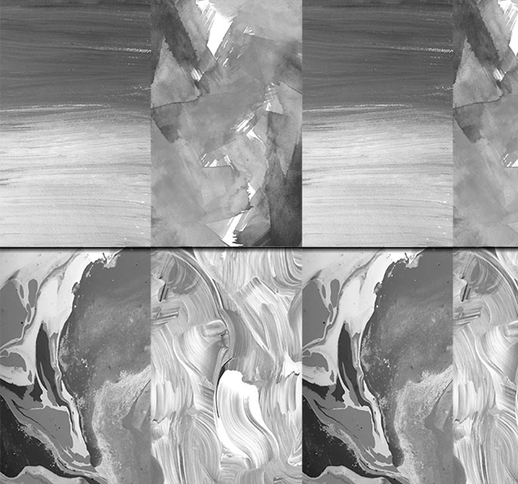 Wervelend zwart-wit behang abstract - TenStickers