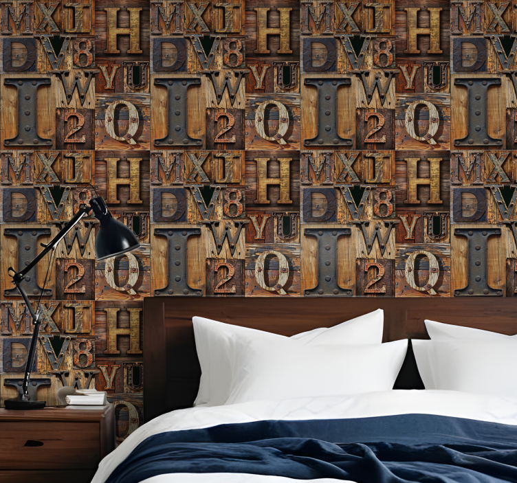 3d-effect behang met letters - TenStickers