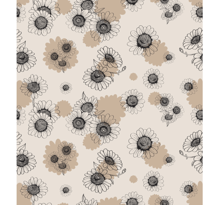 Bloemen behang bloeiende beige elegante patroon - TenStickers