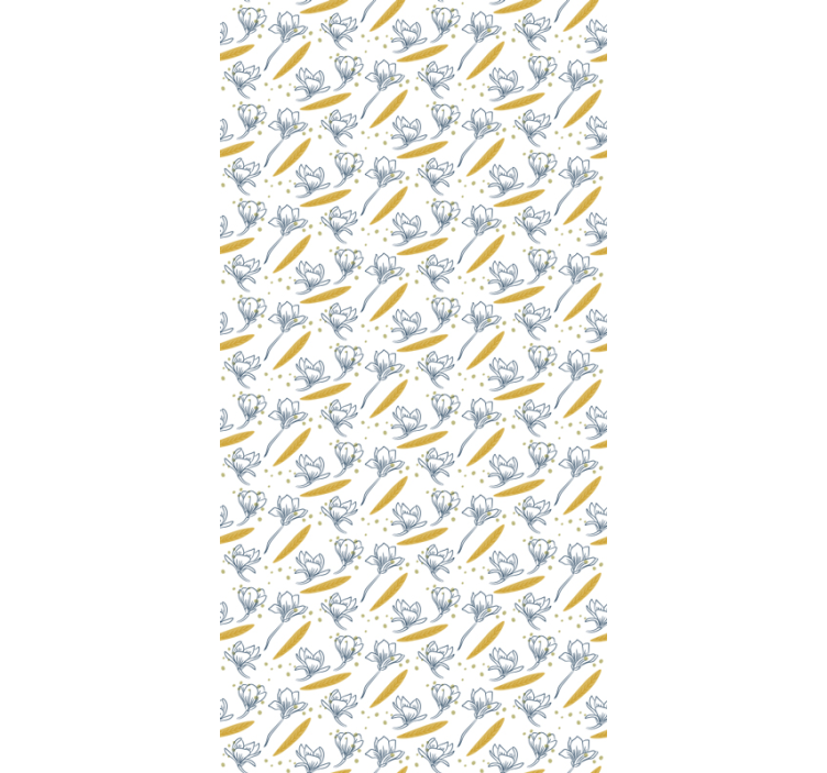 Behang bladeren bloemen en bladeren vliegen - TenStickers