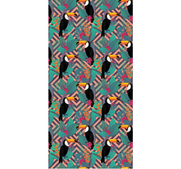 Toekans tussen bladeren behang dieren - TenStickers