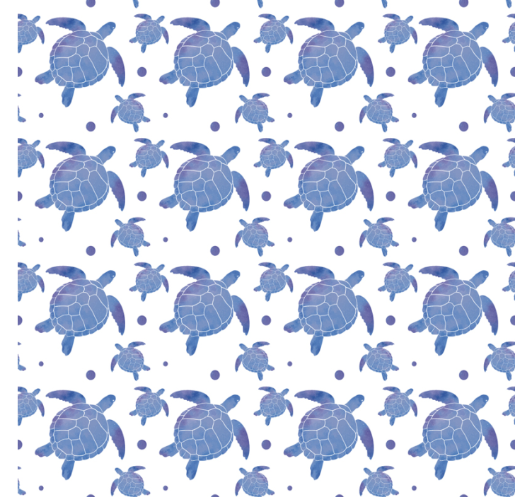 Blauw schildpaddenpatroon behang dieren - TenStickers