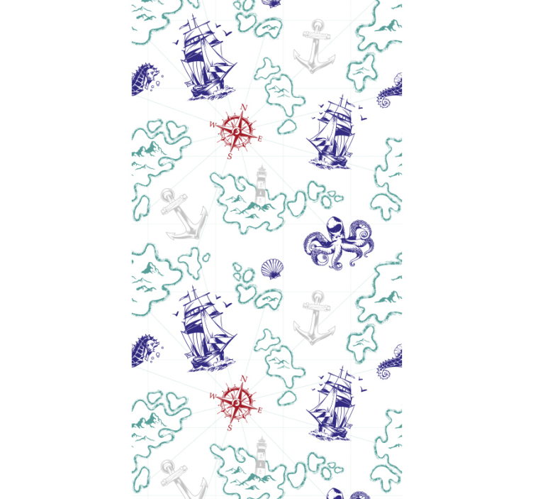 Nautisch avontuur thema behangpapier kinderkamer - TenStickers