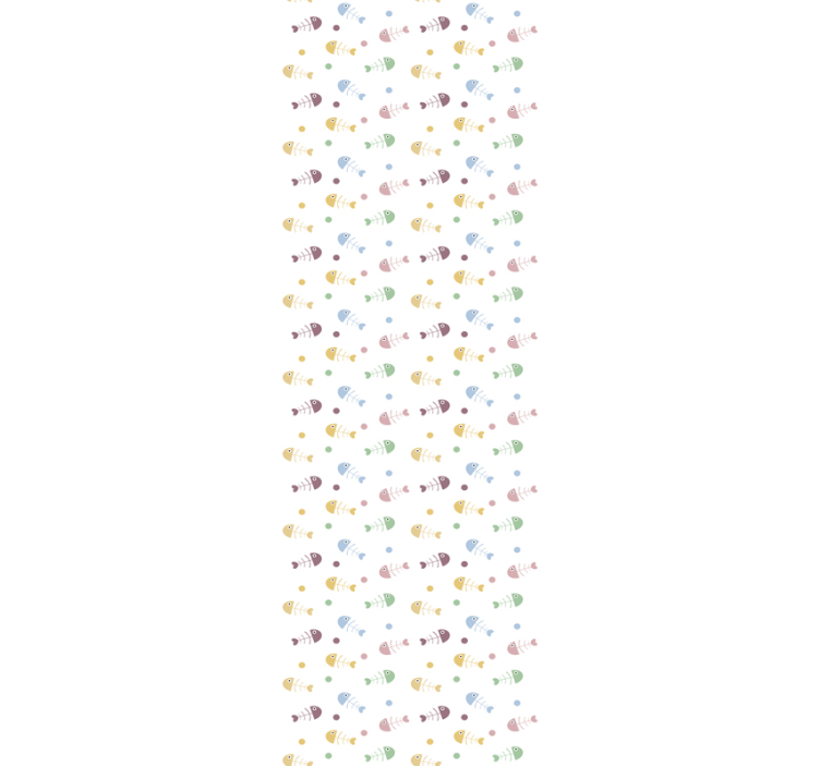Kleurrijk minimalistisch patroon vissen behang - TenStickers