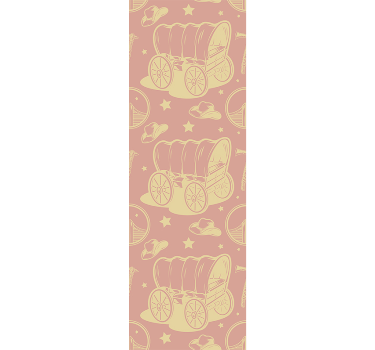 Cowboy en wagens behangpapier kinderkamer - TenStickers