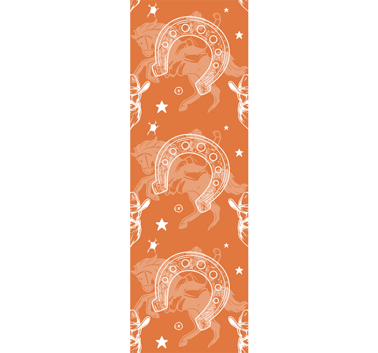 Cowboy- en sterpatroon behang paarden - TenStickers