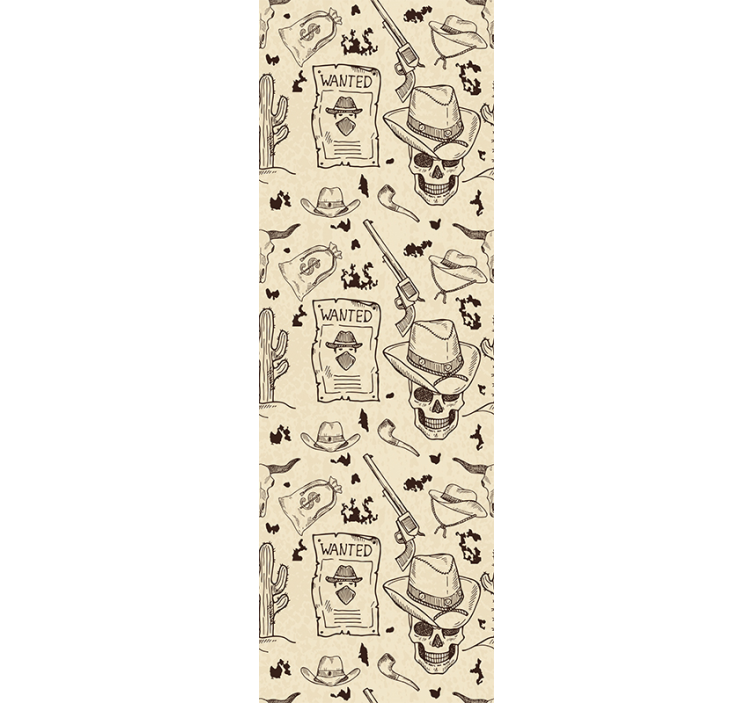 Cowboy gezocht schedel ontwerp behang anders vintage - TenStickers