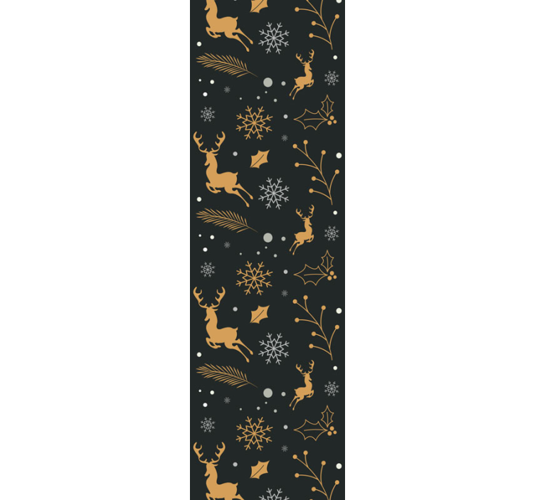 Gouden rendiermotief behang kerst - TenStickers