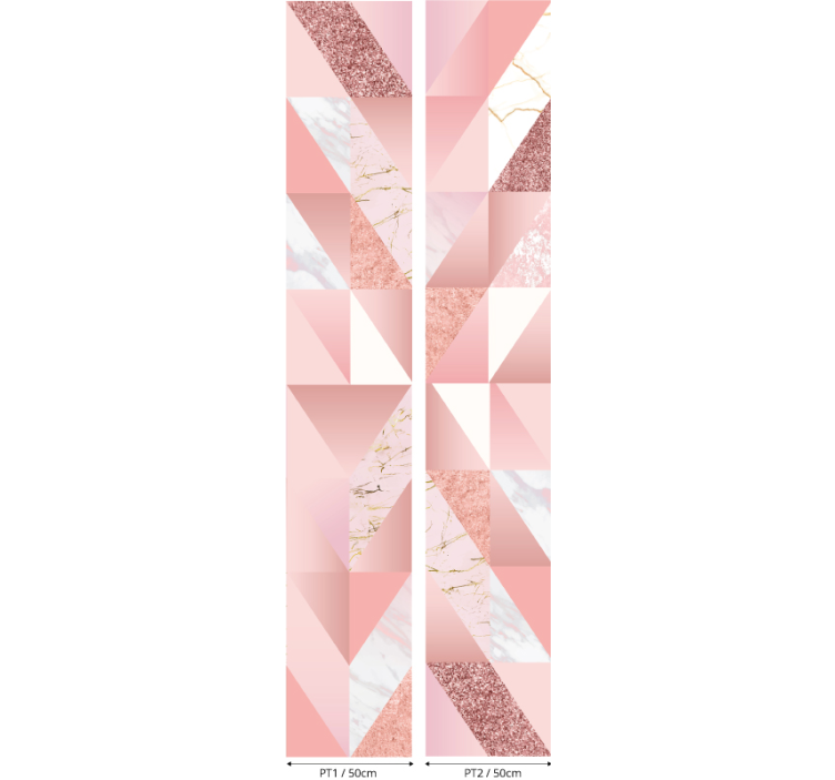 Roze geometrisch patroon marmeren behang - TenStickers