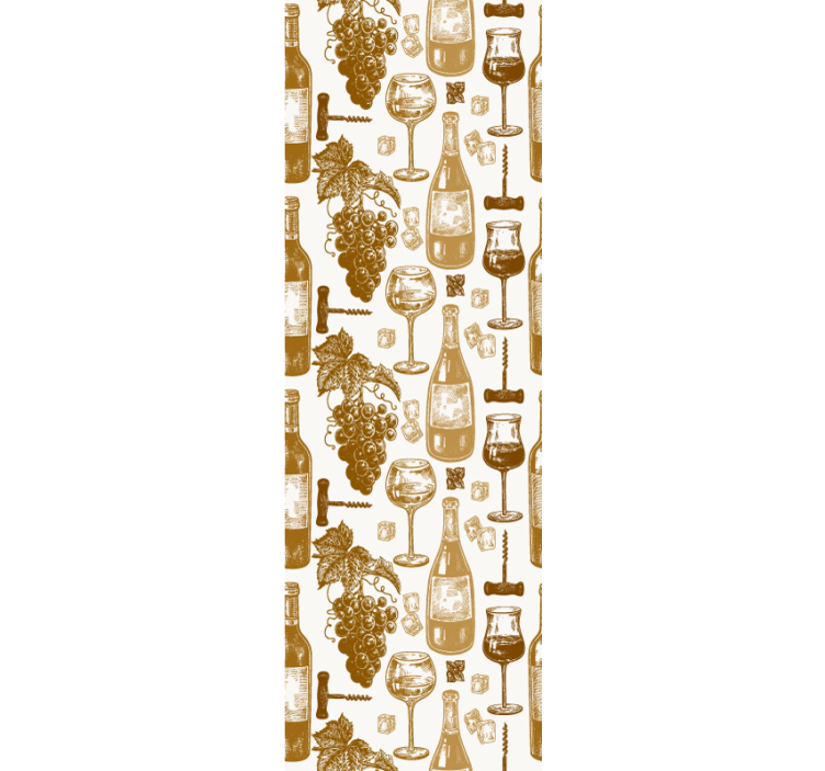 Wijnfles kunst behang keuken - TenStickers