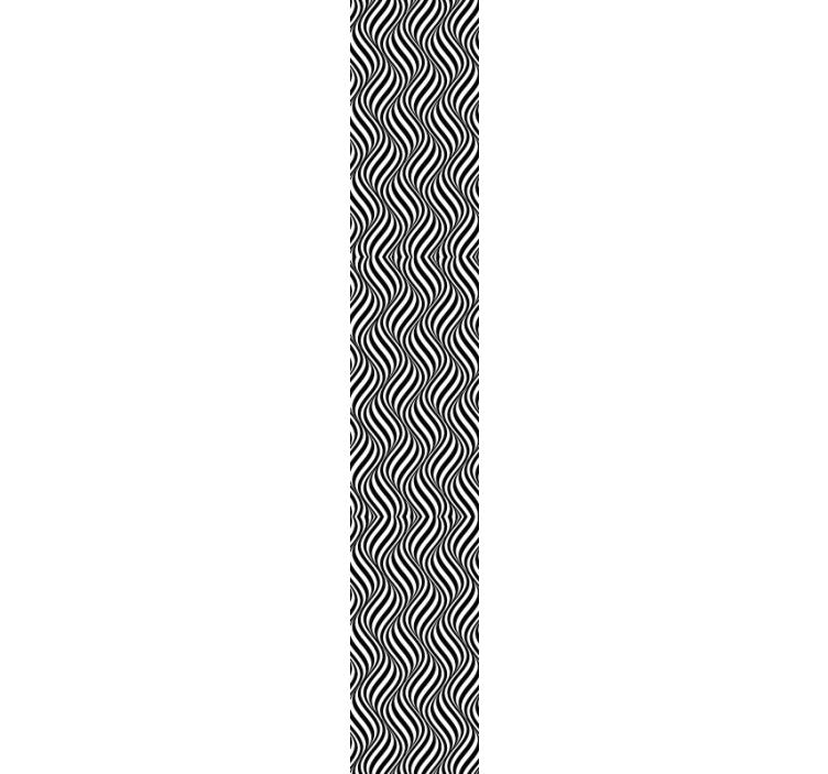 Vloeiend zwart-wit patroon behang geometrisch - TenStickers