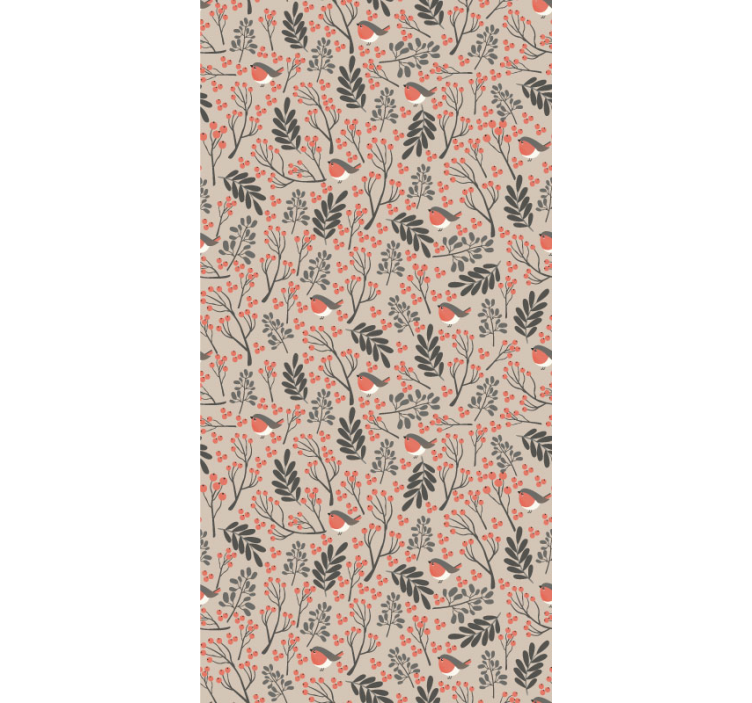 Vogels en bloemen behang woonkamer - TenStickers