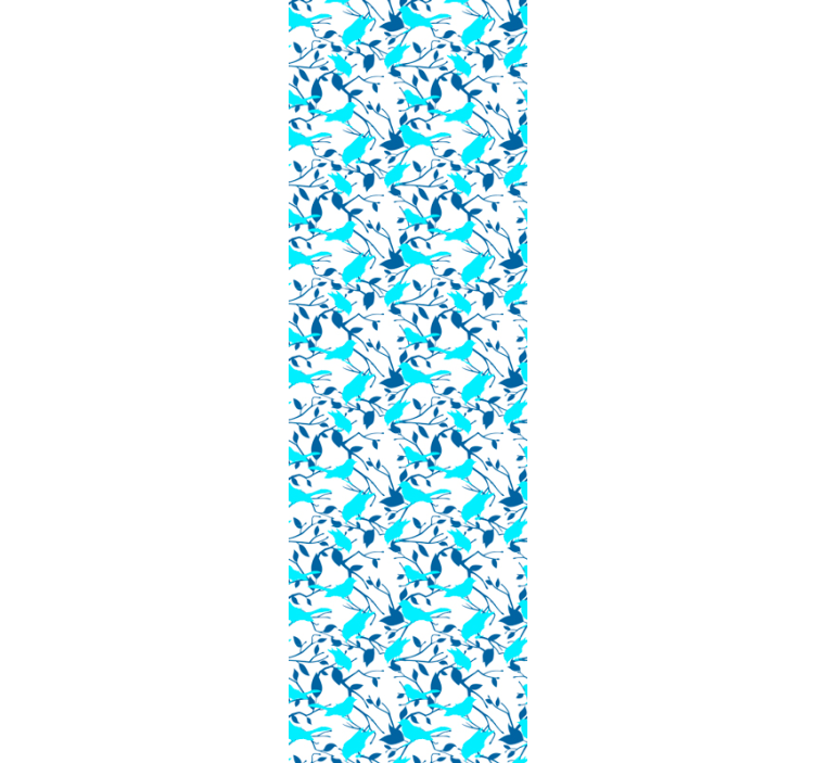 Vogel silhouet patroon behang bladeren - TenStickers