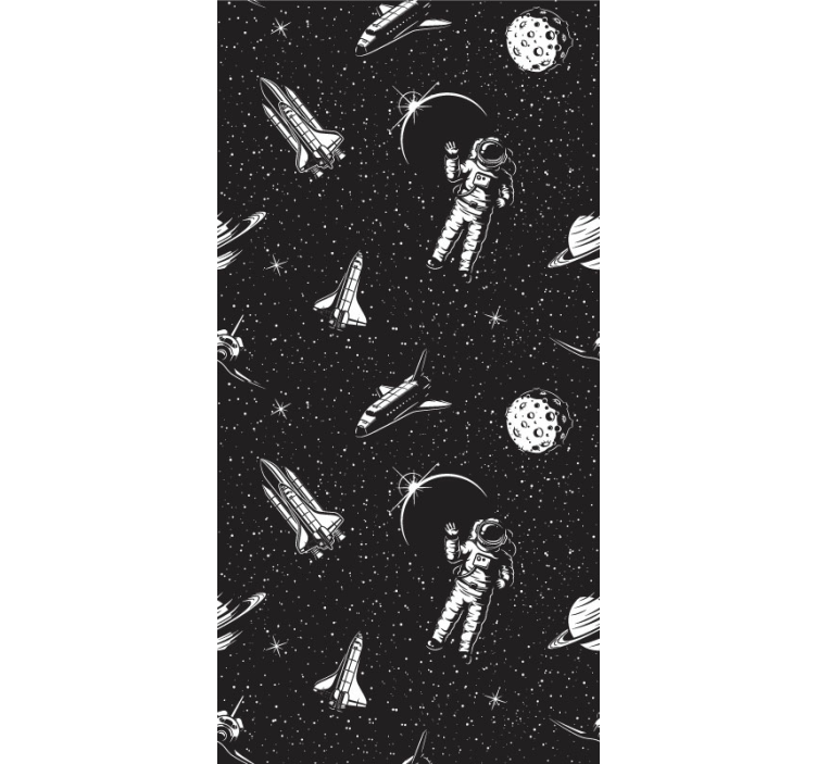 Astronauten in de ruimte behang sterren - TenStickers