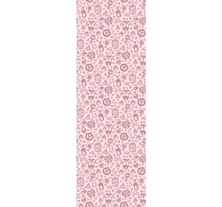 Roze speelgoed en kleding babykamer behang - TenStickers