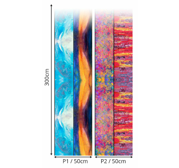 Abstracte kunstpanelen behang woonkamer - TenStickers