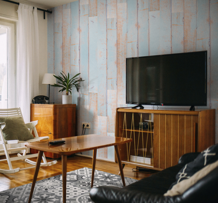 Hout behang Wit roze hout planken - TenStickers