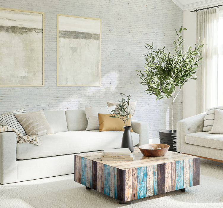 Witte bakstenen gevel behang baksteen - TenStickers