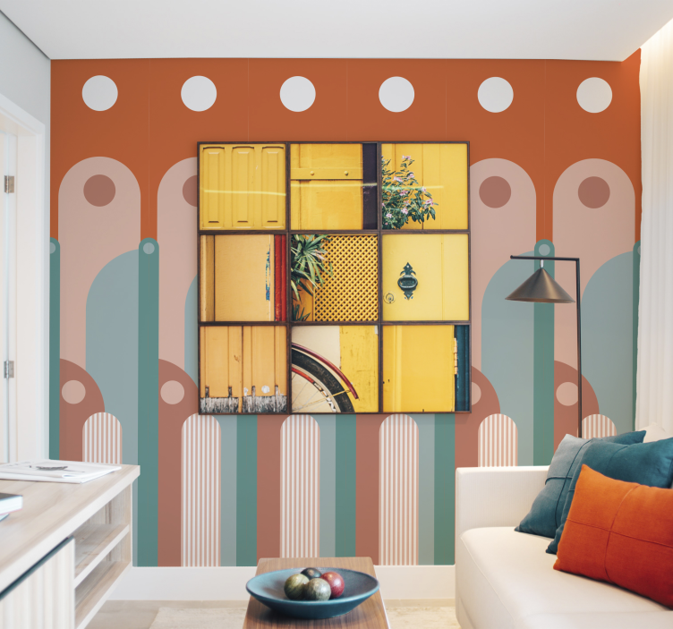 Abstract modern vrolijk kleurrijk behang - TenStickers