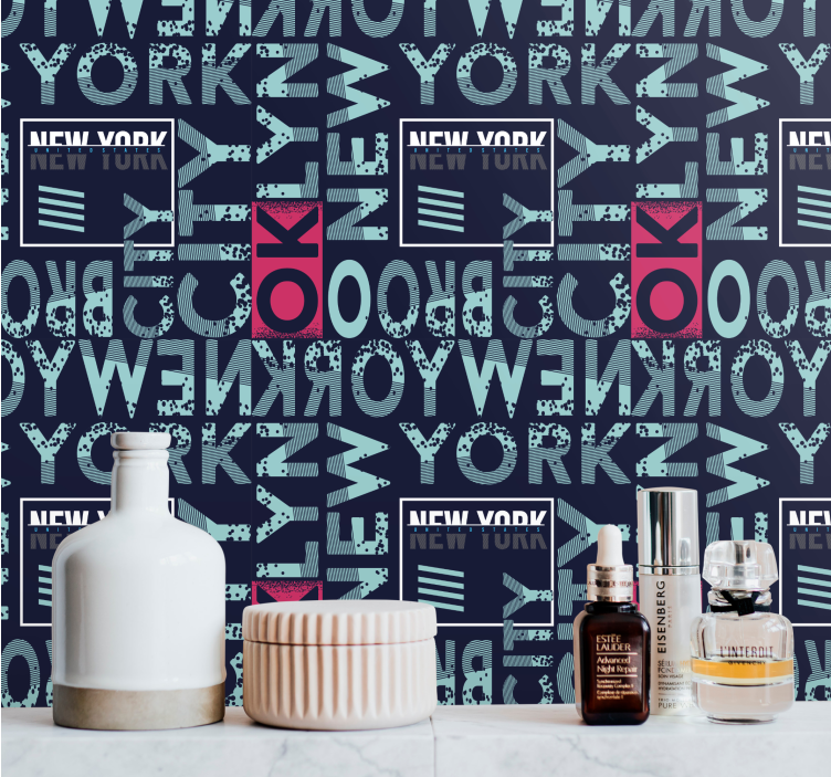 Stedelijke typografie new york behang - TenStickers