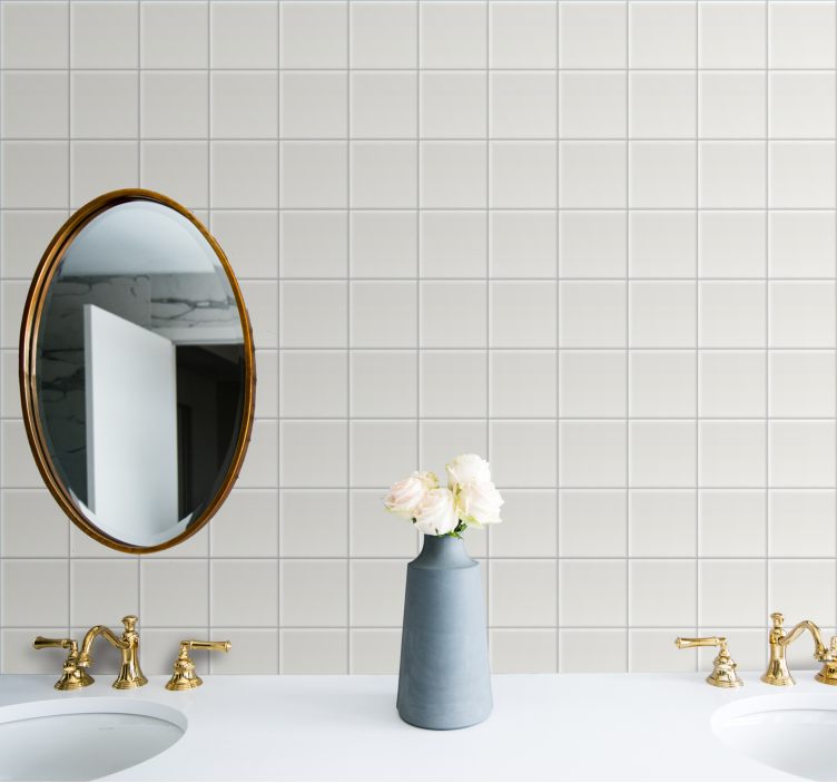 Tegel behang Witte tegels - TenStickers