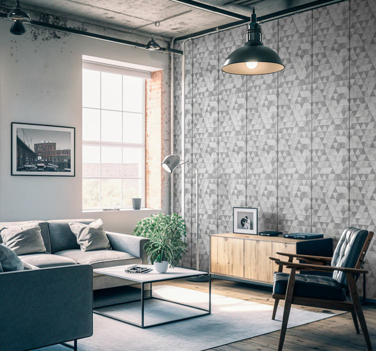 Behangpapier beton modern beton met driehoekjes - TenStickers