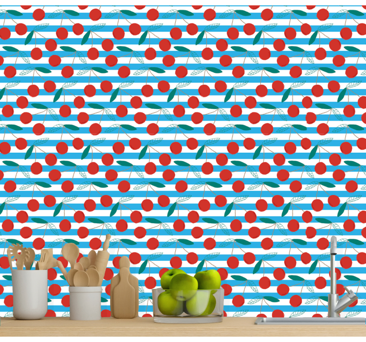 Abstract fruitpatroon behang keuken - TenStickers