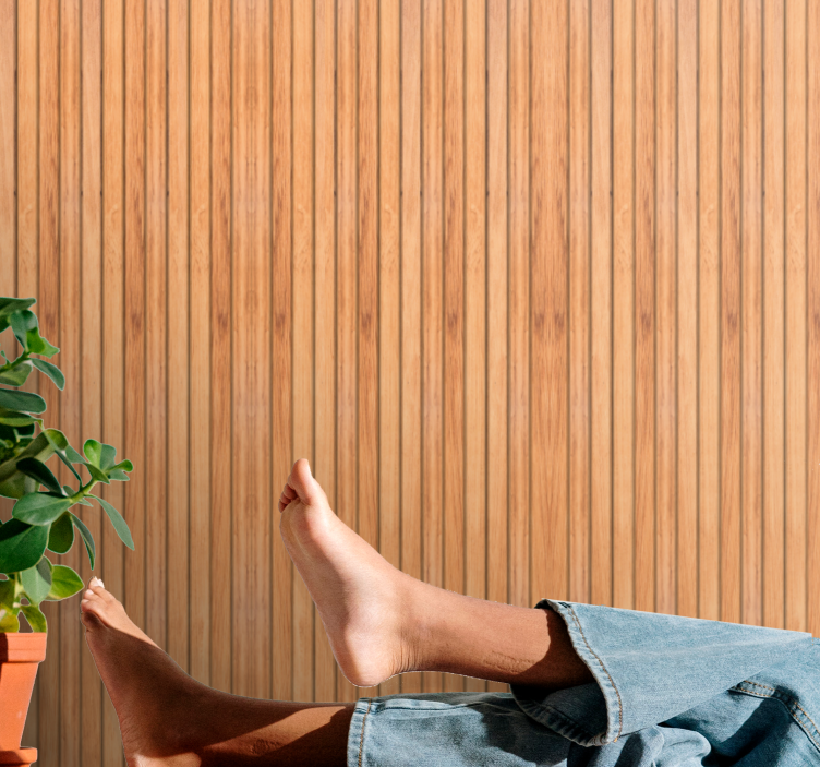 Verticaal hout behang houtlook - TenStickers