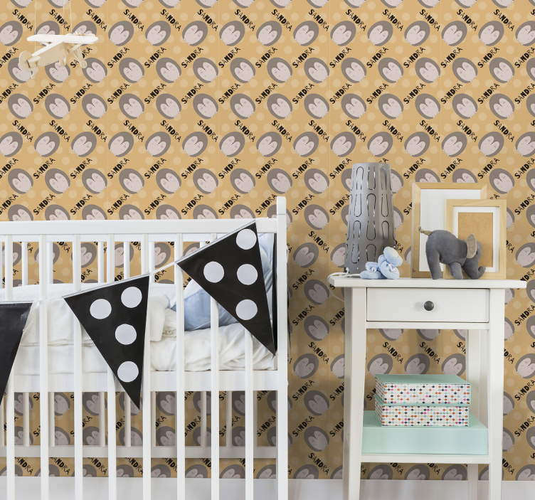 Aangepast egelpatroon babykamer behang - TenStickers