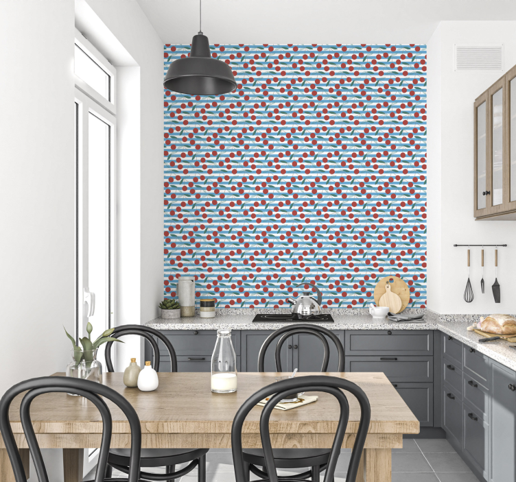 Abstract fruitpatroon behang keuken - TenStickers