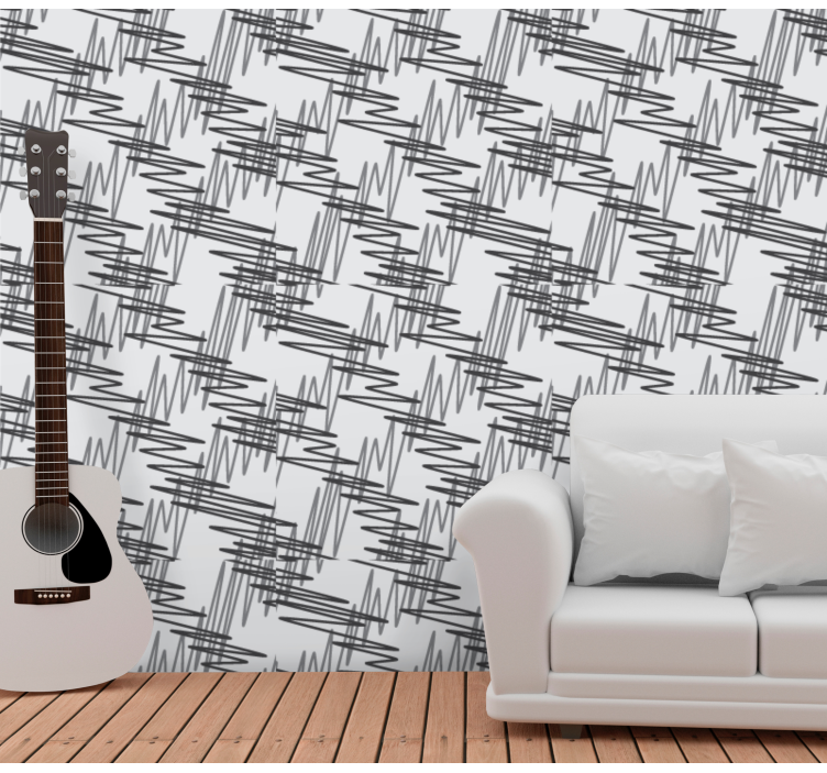 Abstract lineair motief behang woonkamer - TenStickers