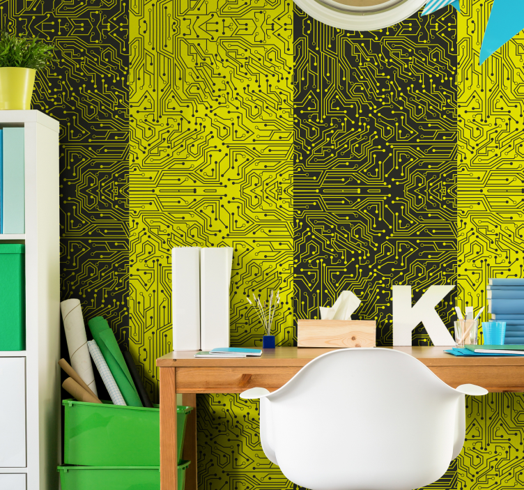 Abstract ontwerp behang Metro lijnen - TenStickers