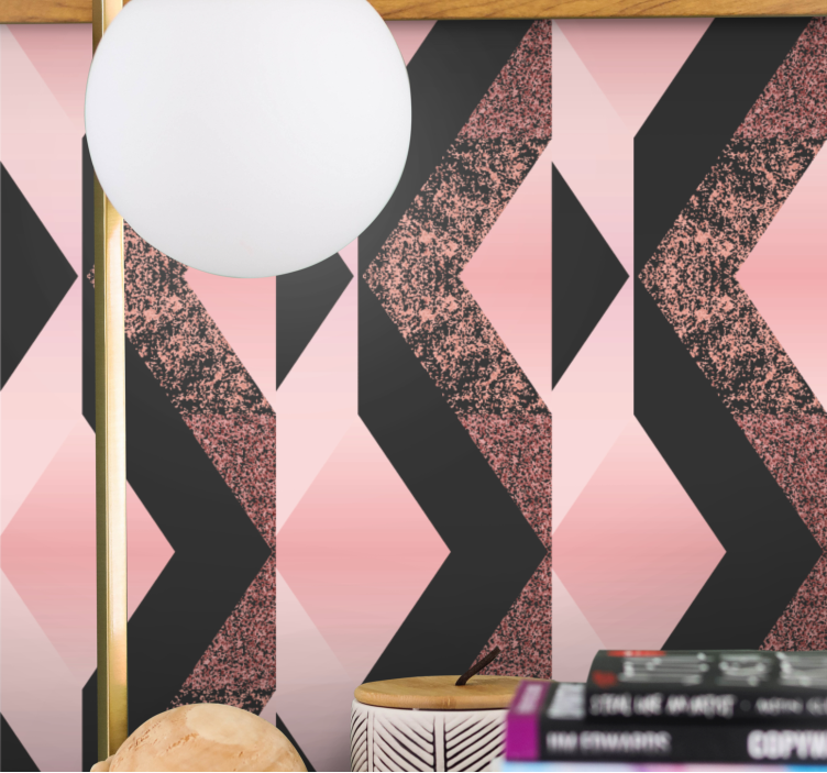 Abstract roze patroon behang geometrisch - TenStickers