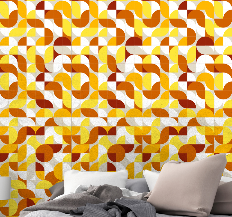 Abstract warm patroon behang geometrisch - TenStickers