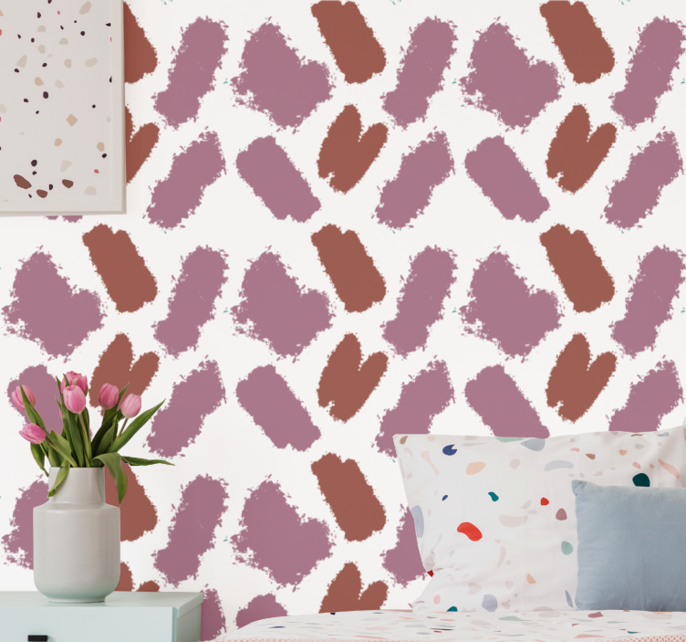 Bruine penseelstreken behang abstract - TenStickers