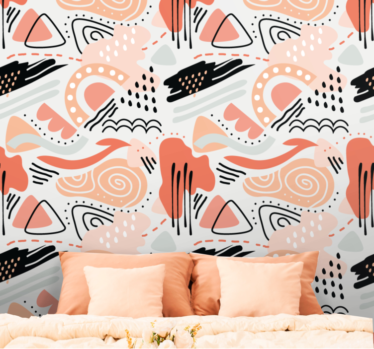 Abstracte vormen behang abstract - TenStickers