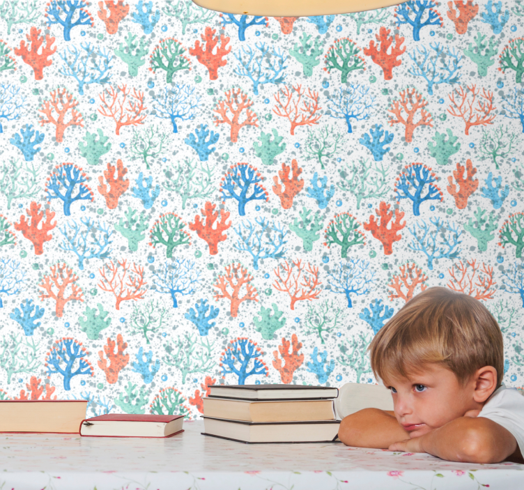 Afdruk van koraalrif behangpapier natuur - TenStickers