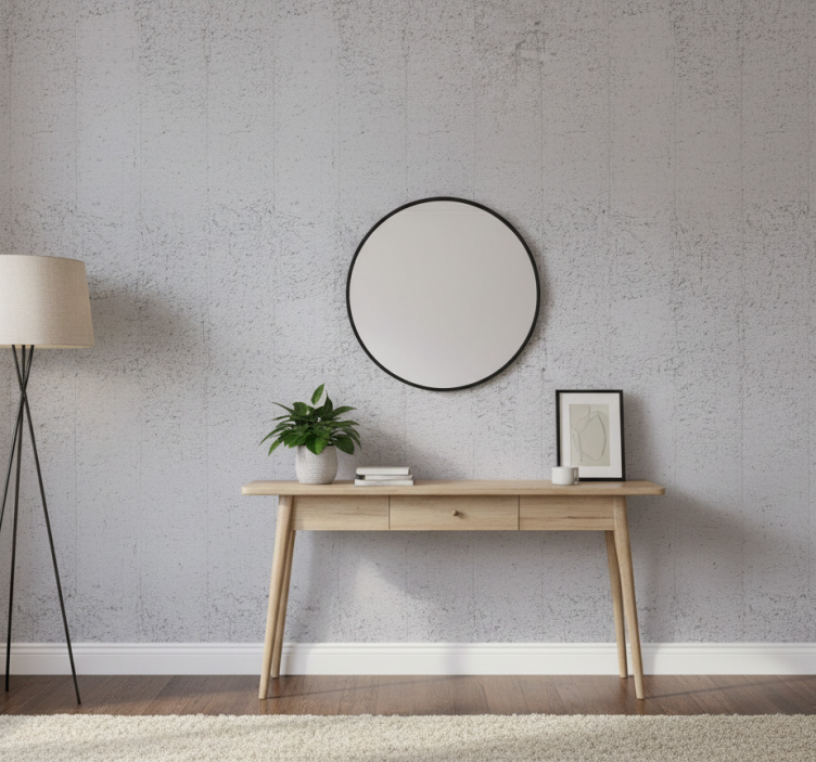 Bakstenen behang met gestructureerd grijs beton - TenStickers