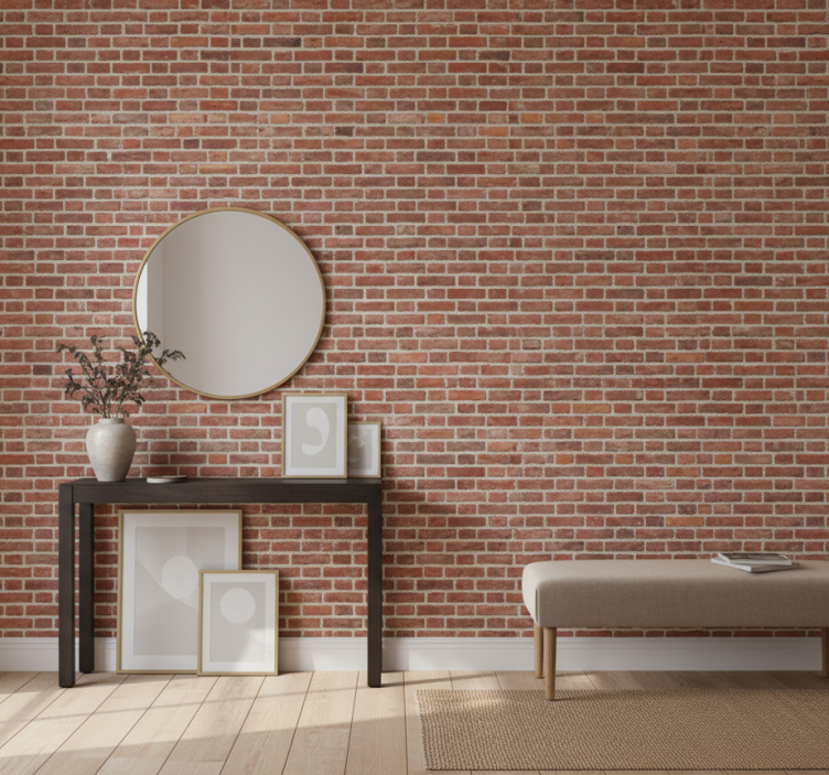 Bakstenen behang rustieke rode uitstraling - TenStickers