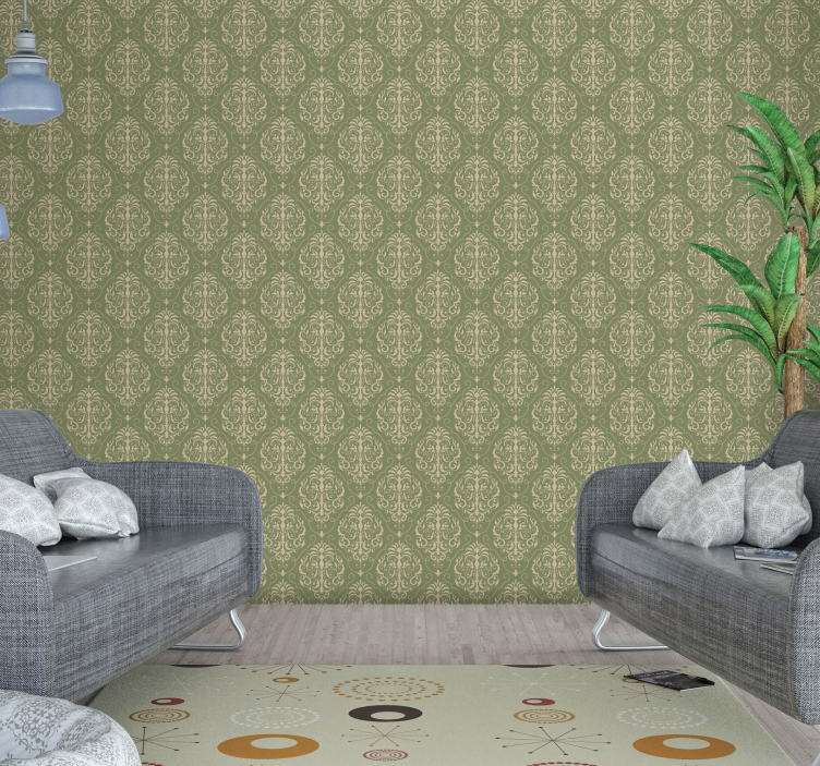 Barok patroondetail sierlijk behang - TenStickers