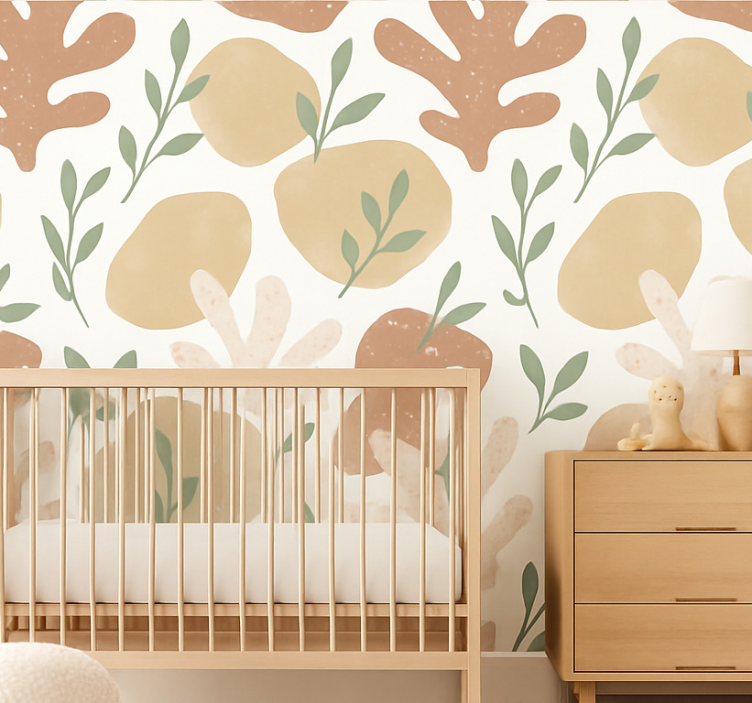 Behang abstract aardse vormen - TenStickers