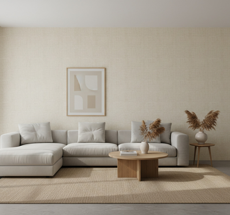 Behang andere patronen beige raffia - TenStickers