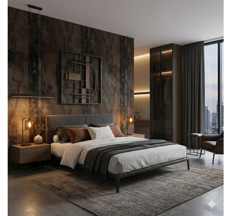 Behang andere patronen industrieel grijs roestig ijzer - TenStickers