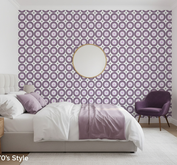 Behang andere patronen lilac jaren 70 stijl - TenStickers
