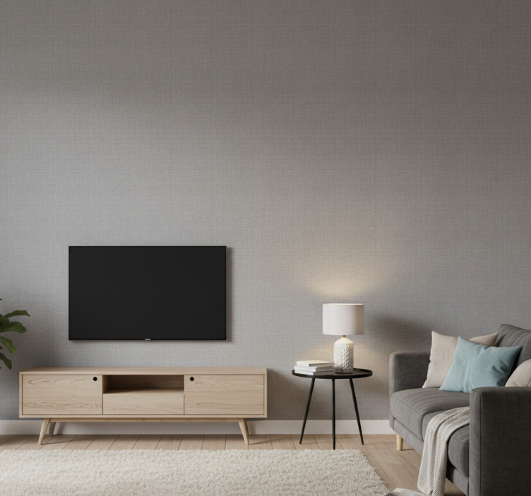 Behang badkamer grijze linnenimitatie - TenStickers