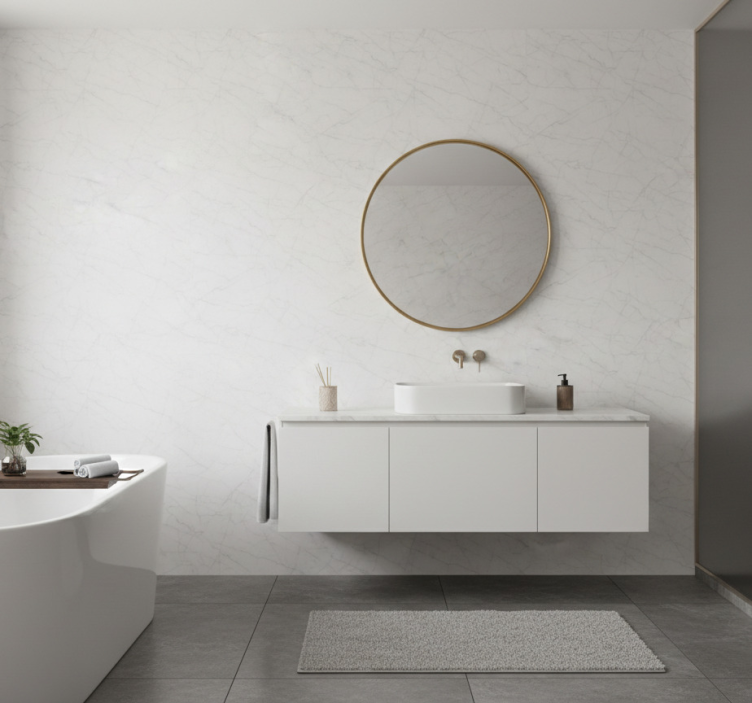 Behang badkamer in marmerlook - TenStickers