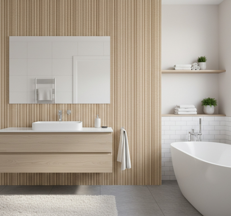 Behang badkamer textuur neutraal weefsel - TenStickers