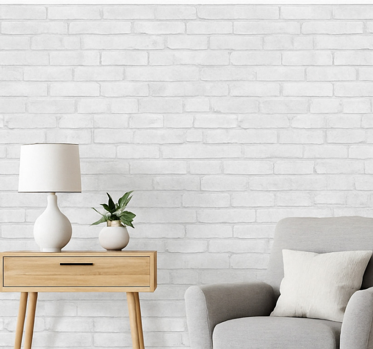 Behang baksteen whitewashed loft brick - TenStickers
