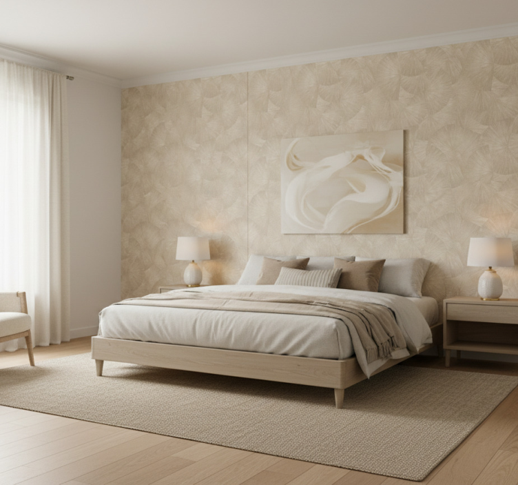 Behang bladeren chique tan abstracte waaier - TenStickers