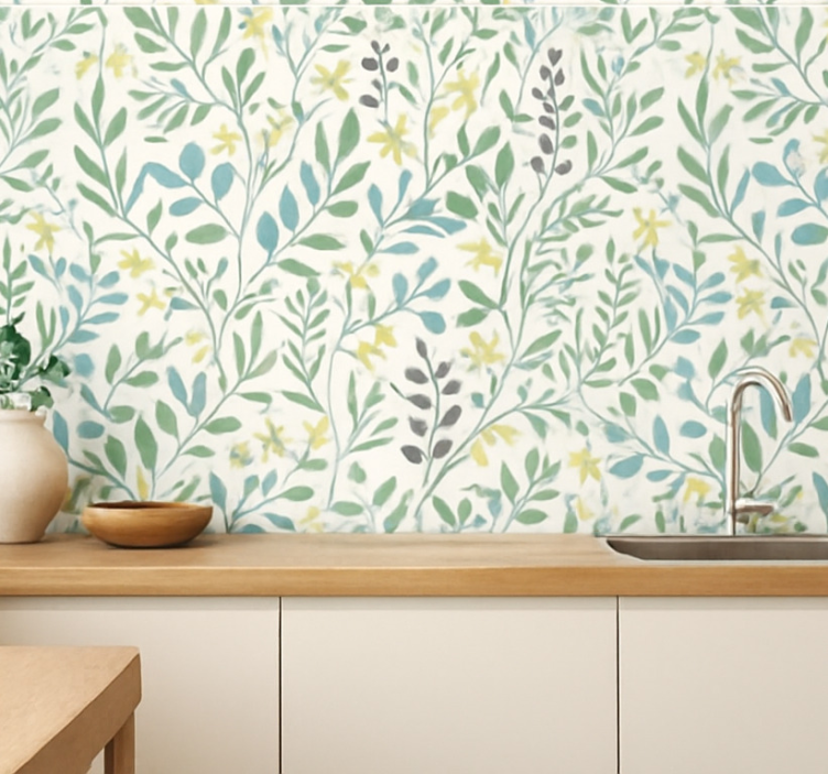 Behang bladeren wilde weide stelen - TenStickers